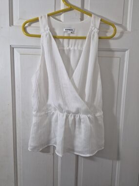 Express White Sleeveless Peplum Camisole